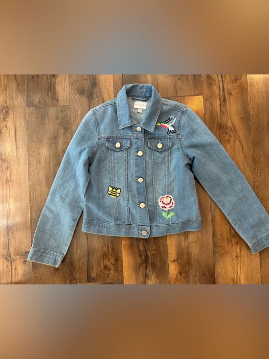 The Children's Place Other - The Children’s Place Embroidered Butterfly Denim Jacket Girls L 10/12